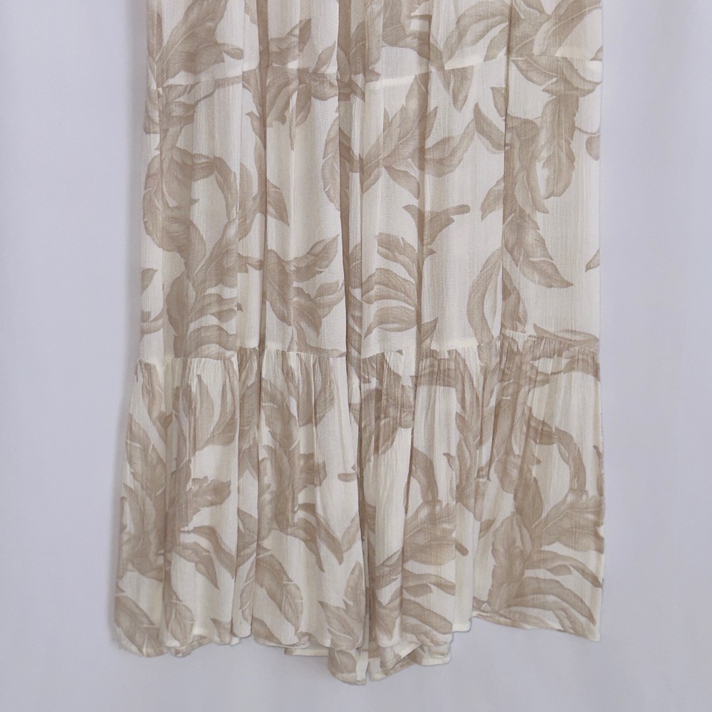 Elan Palazzo Wide-Leg M Lounge Pants in Cream and Brown - Picture 4 of 7